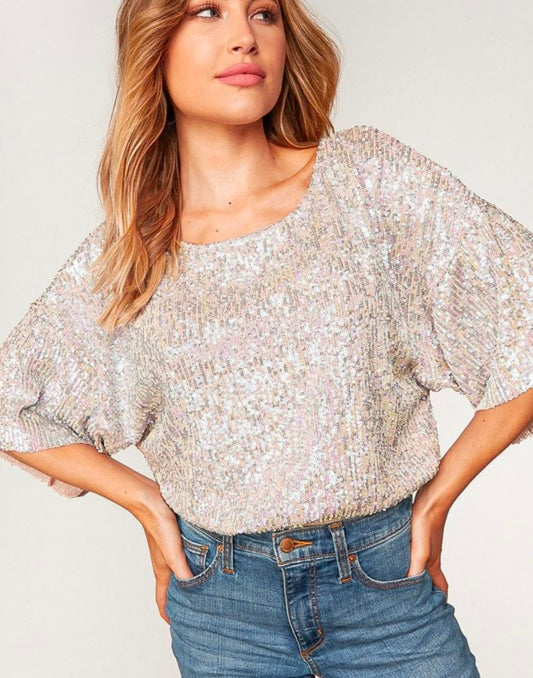 A Curvy Sequin Blouse