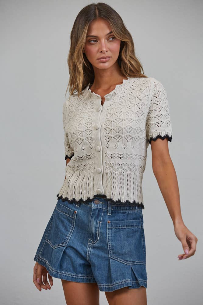 A Contrast Crochet Cardi