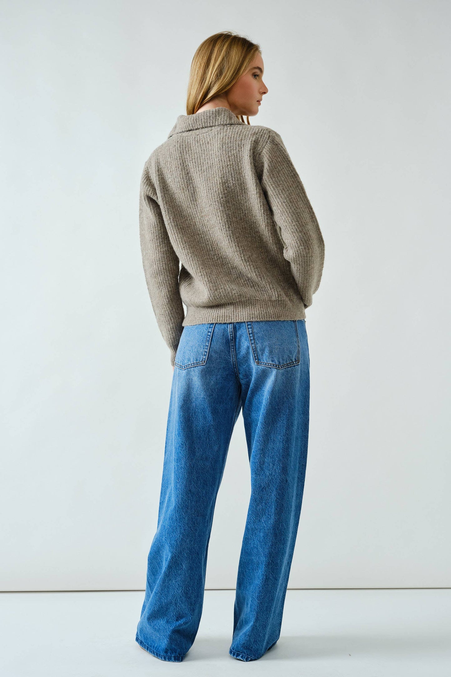 A TWIST WIDE-LEG DENIM