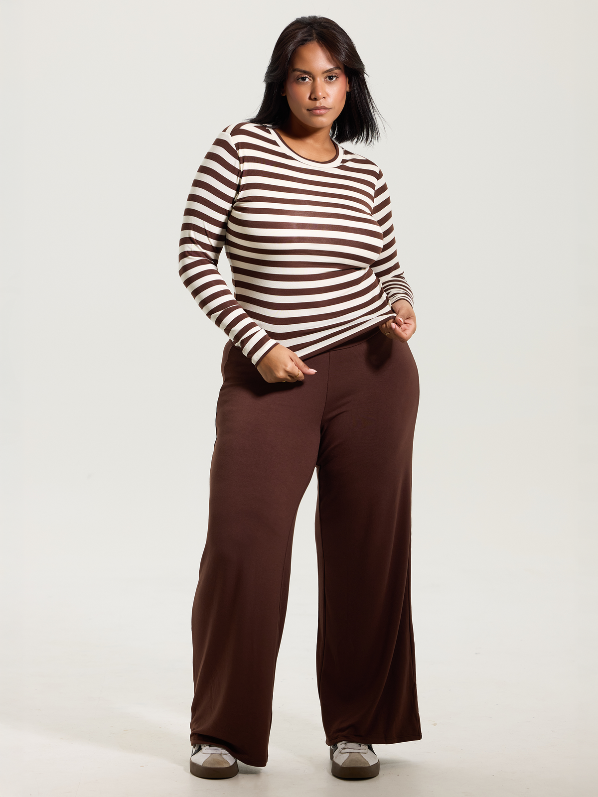 A Crew Neck Braless Long Sleeve