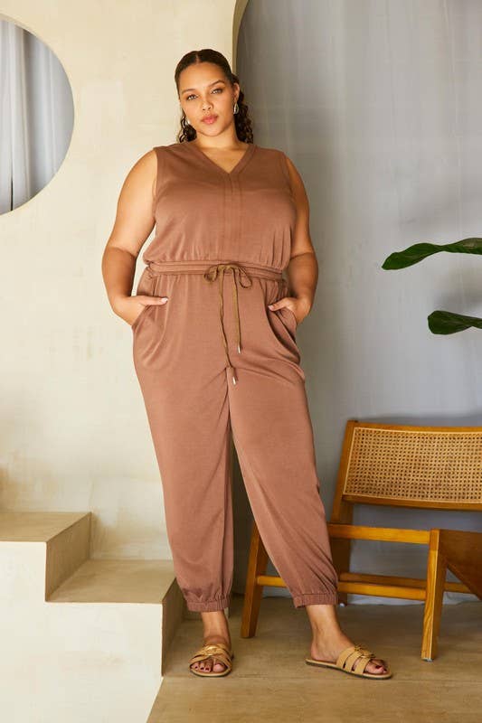 Curvy Modal Sleeveless Jumpsuit