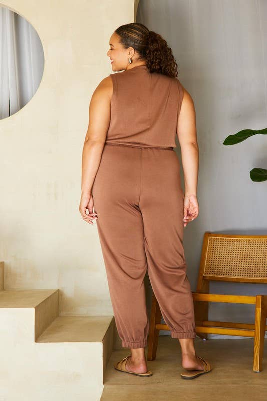 Curvy Modal Sleeveless Jumpsuit