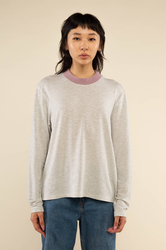 Curvy Stripe Long Sleeve Tee