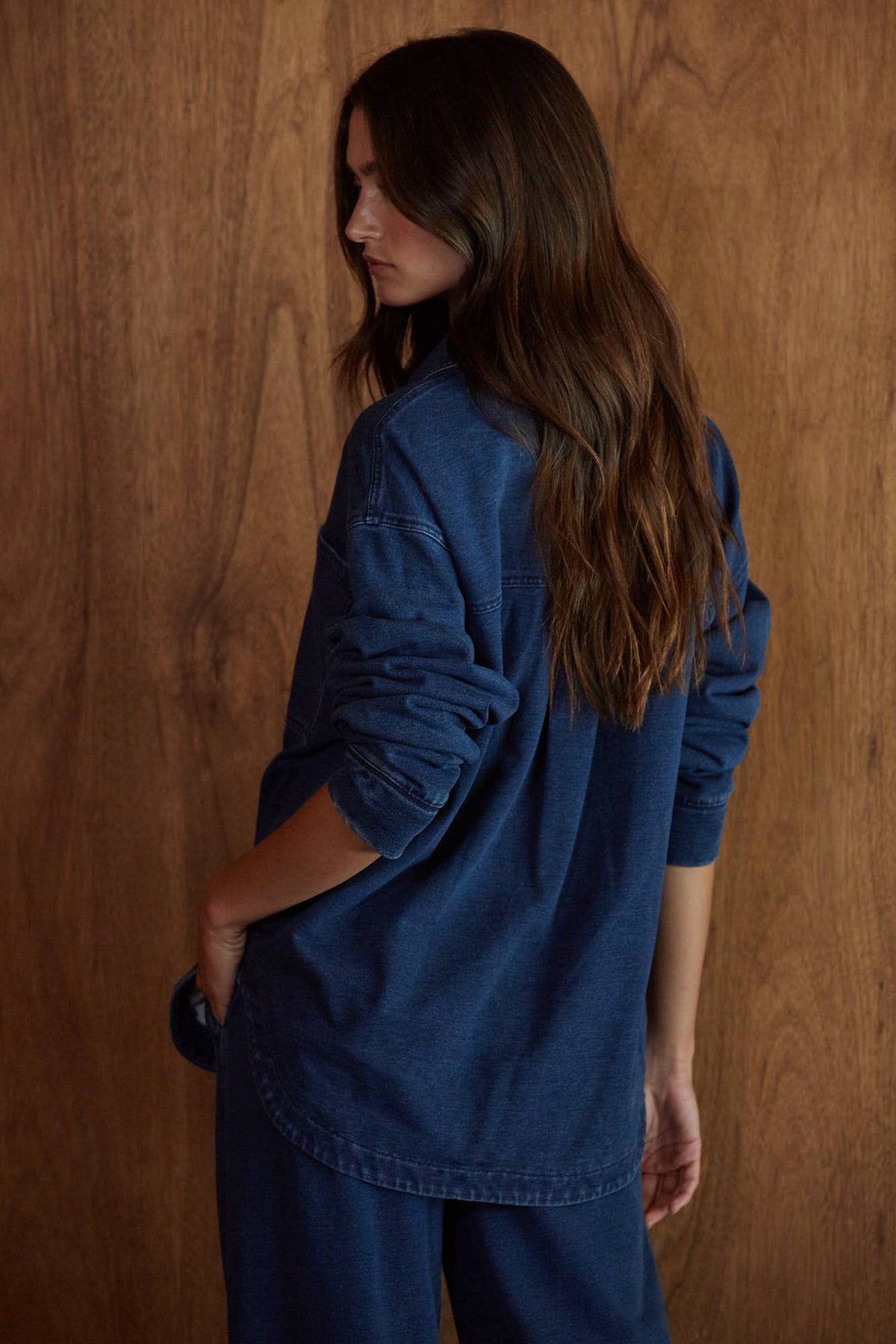 A Knit Cotton Button Down Jacket (SET)