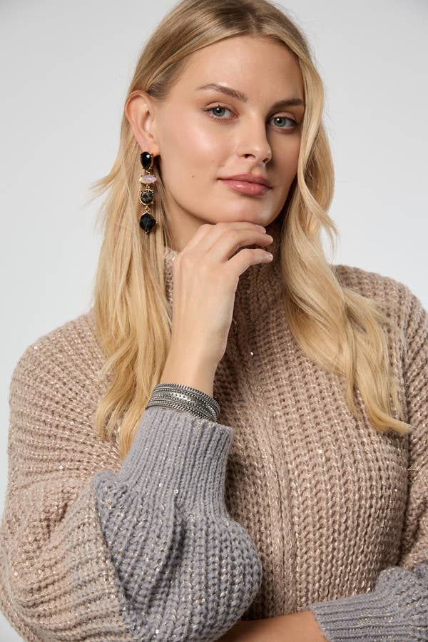 A Zip Up Sequin Cardigan