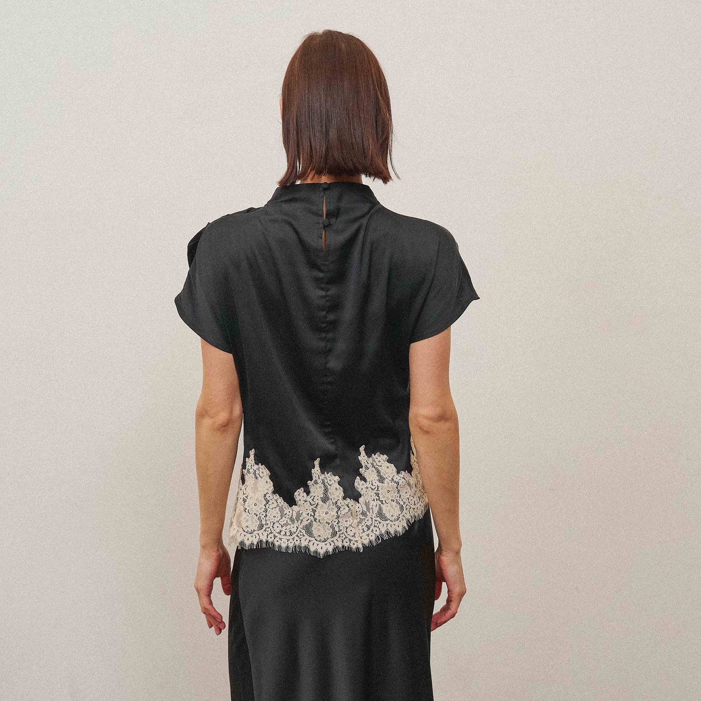 A Lace and Satin Blouse