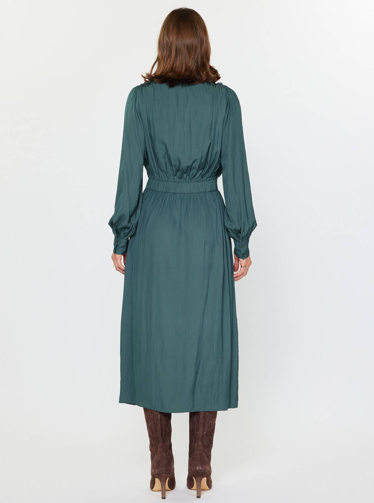 A Button Down Midi Shirt Dress