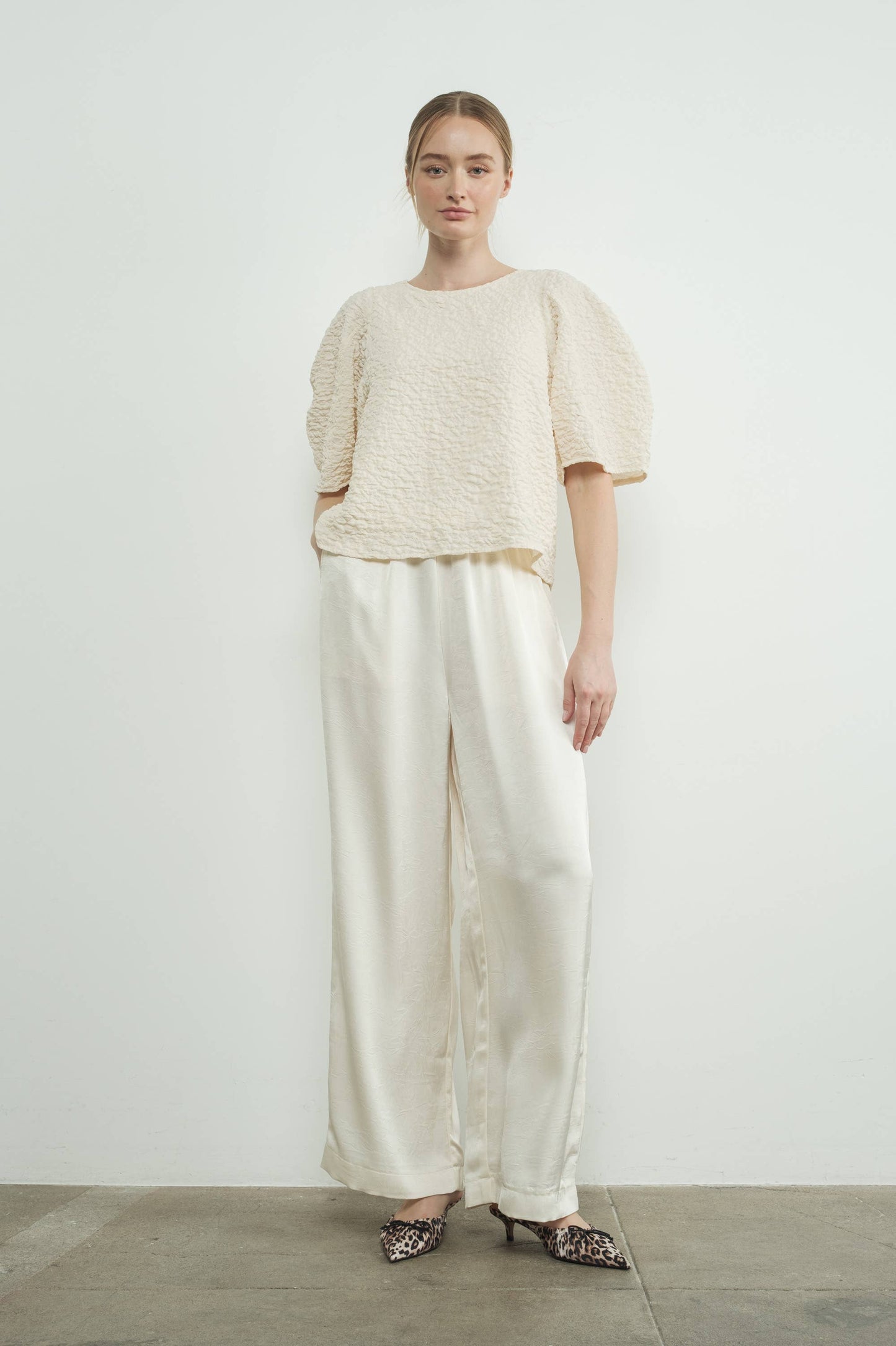An Ivory Satin Trouser