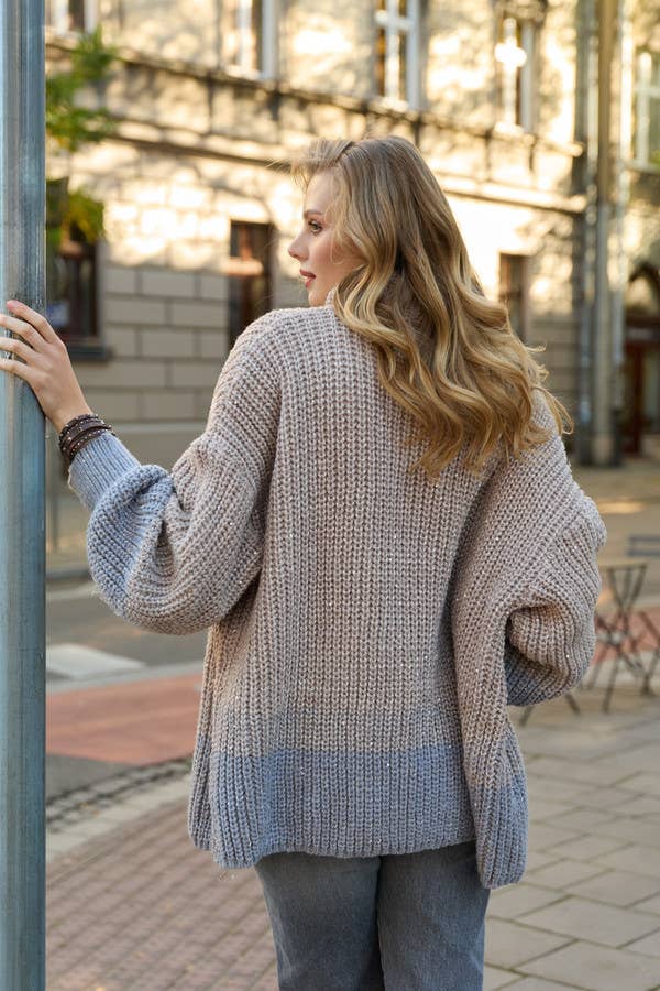 A Zip Up Sequin Cardigan