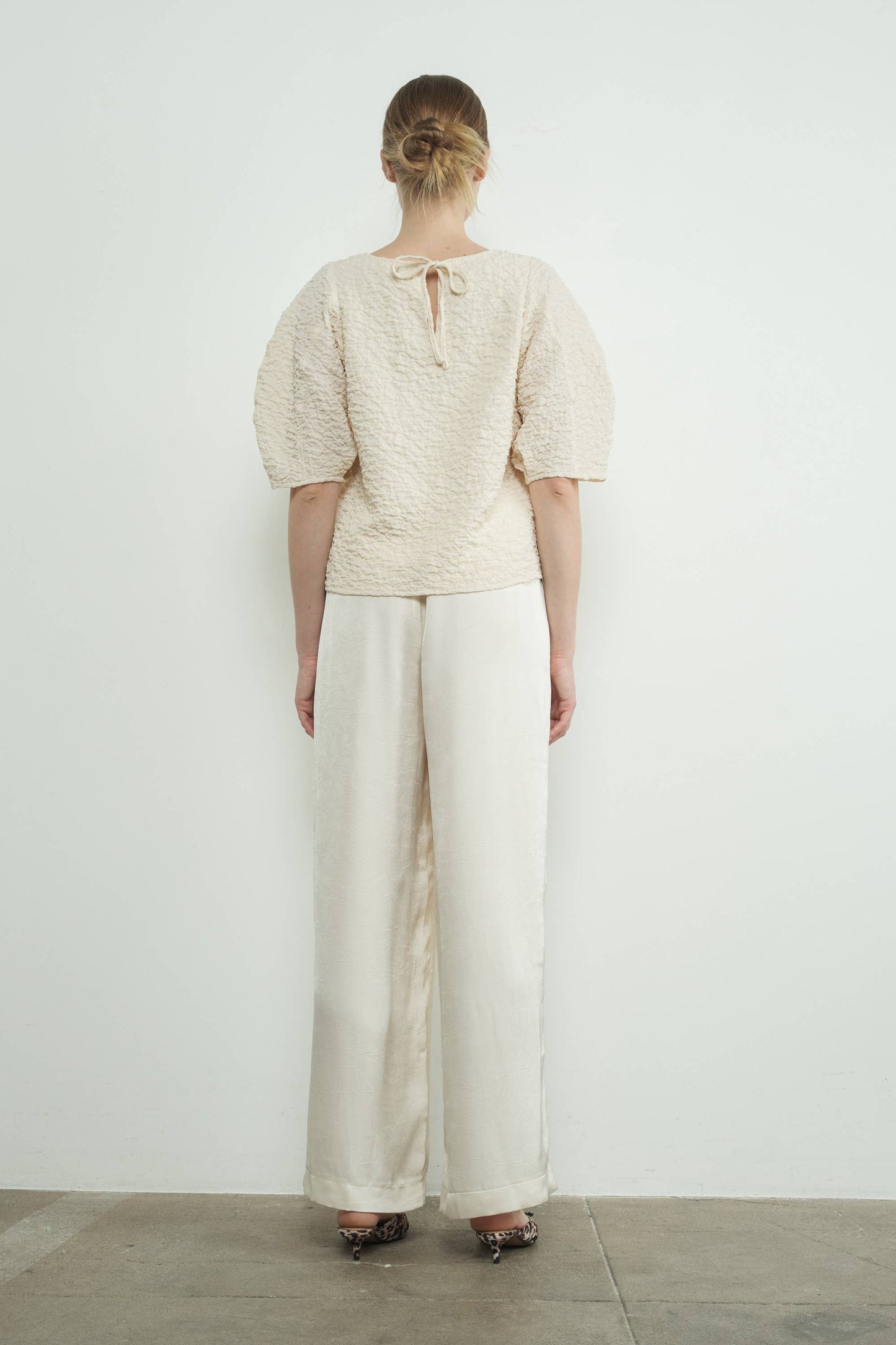 An Ivory Satin Trouser