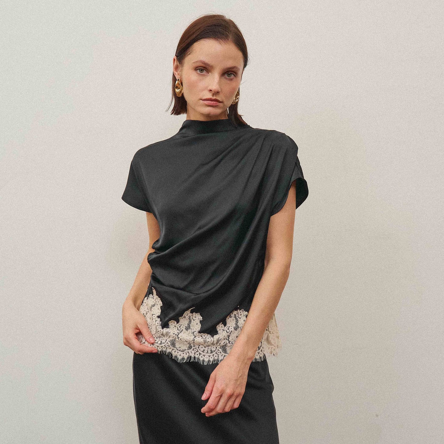 A Lace and Satin Blouse