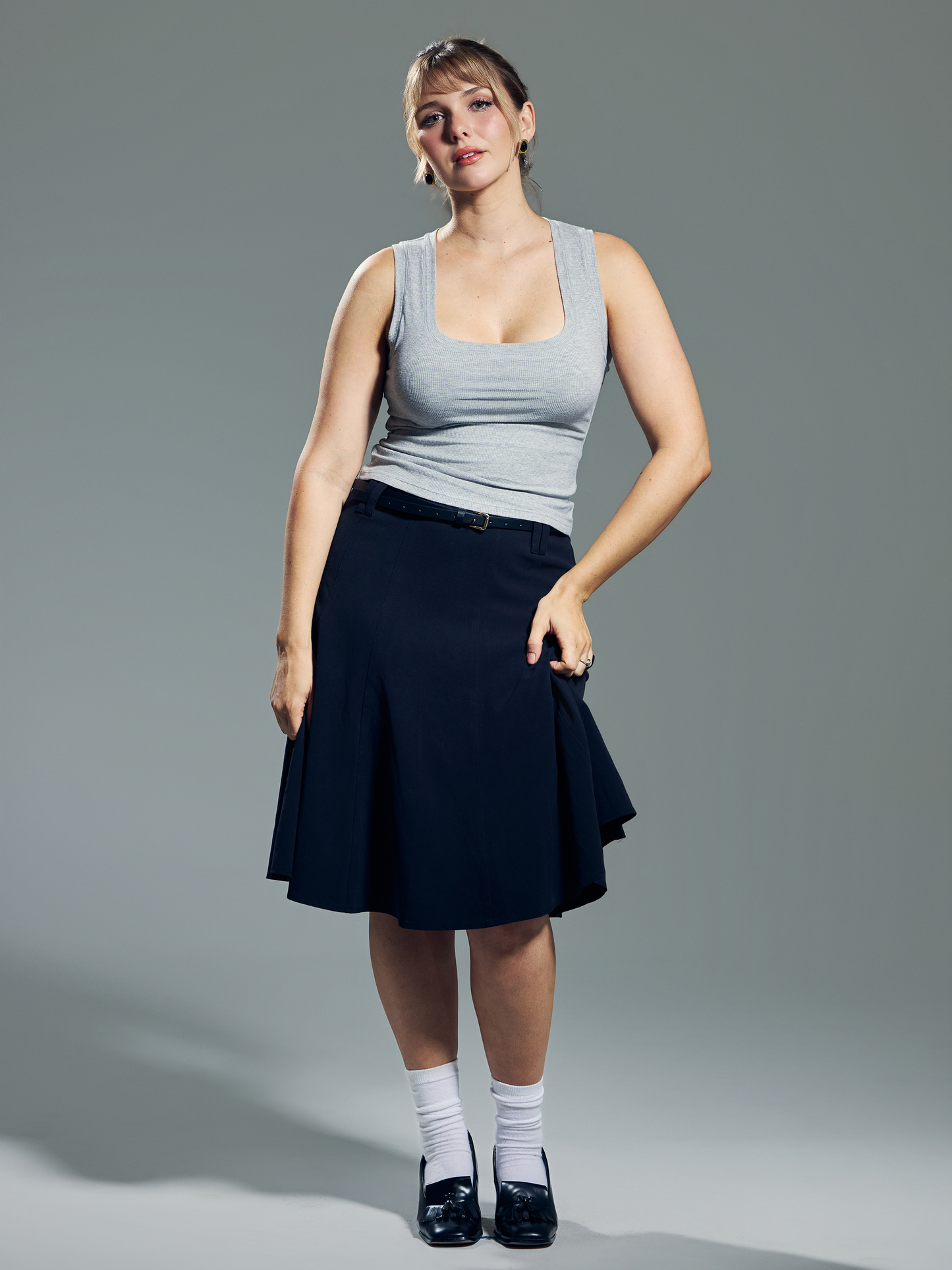 Chunky Binding Ribbed Square Neck Tank