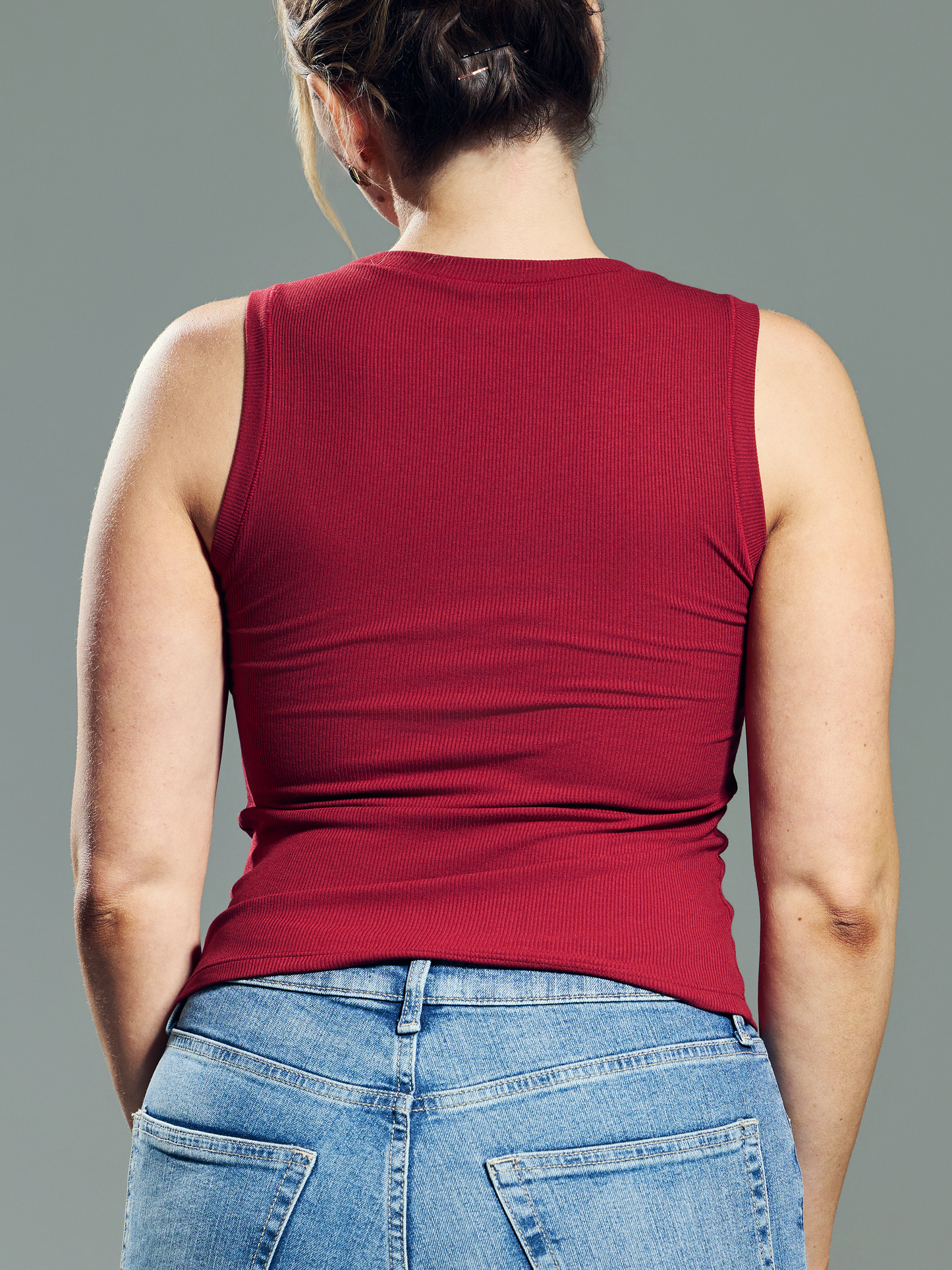 Chunky Binding Ribbed Square Neck Tank