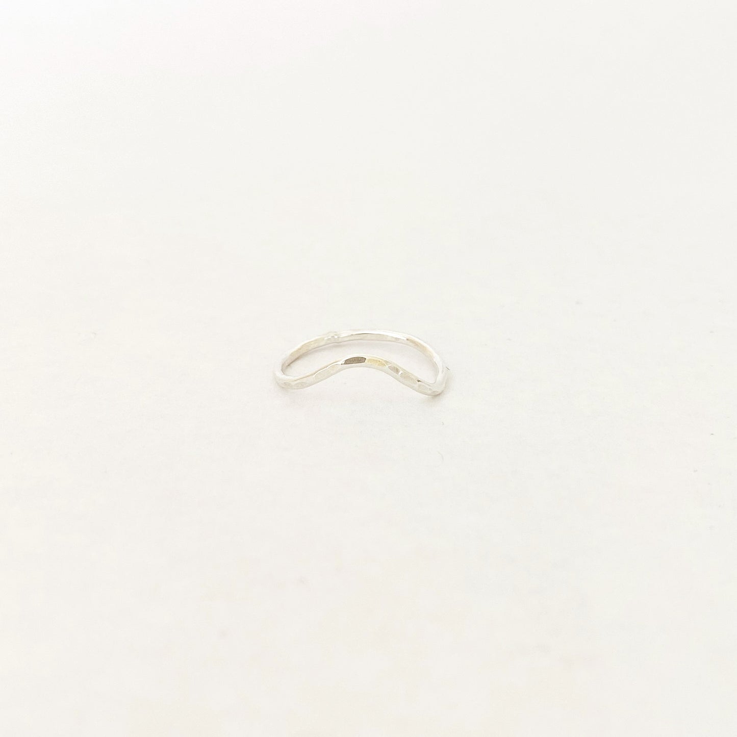 Marla Silver Hammered Curve Ring