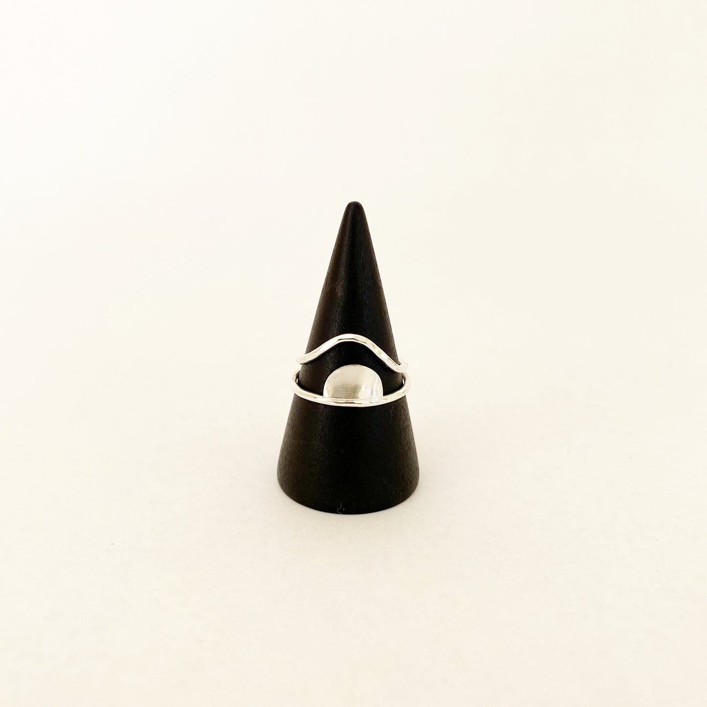 Marla Silver Hammered Curve Ring